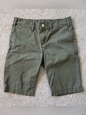 Tory Burch Bermuda Chino Shorts Womens Size 25 Green Logo Buttons